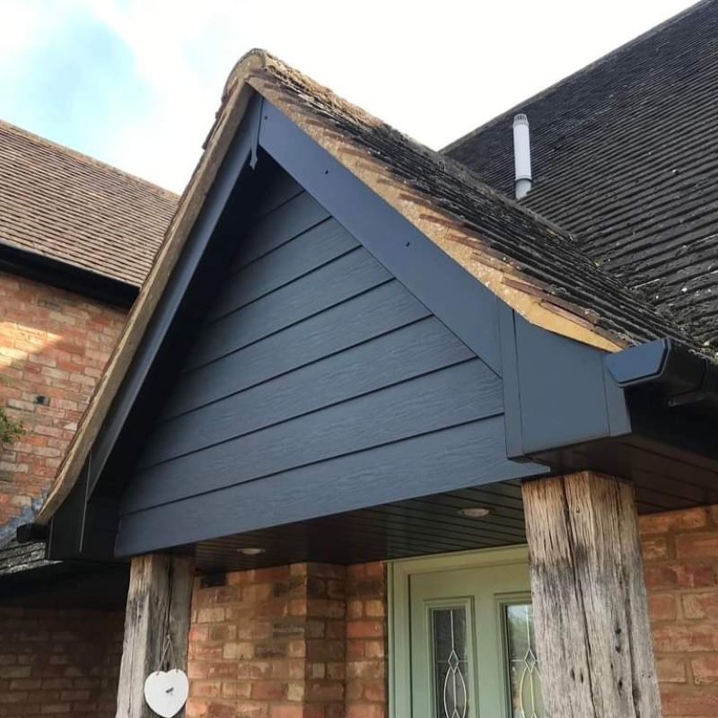 black bargeboards and cladding to a job in canterbury - Strictly Fascias and Roofing Gallery