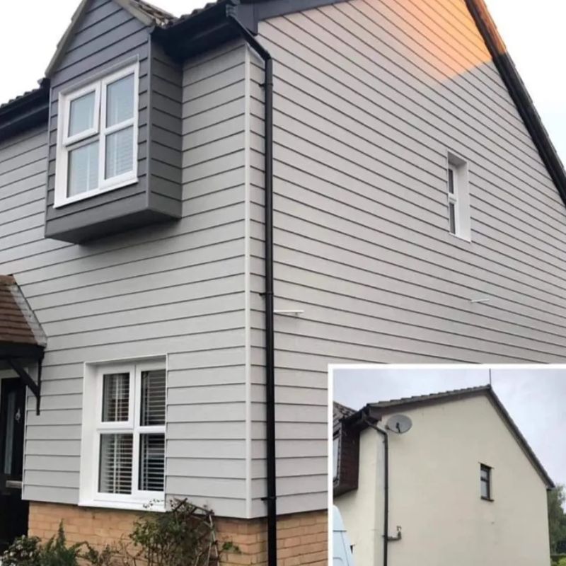 before and after of what was a rendered job in deal, using a different coloured cladding to the dormer, really making this job stand out - Strictly Fascias and Roofing Gallery